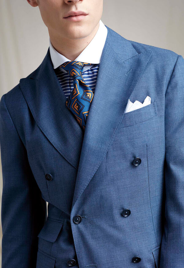 Paul Stuart Blue Double Breasted Suit Look 2, image 1